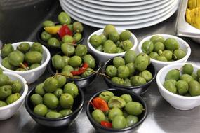 green olives in a plate
