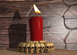 Candle Skull And Crossbones decoration