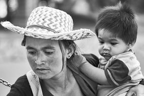 portrait of mother and child in cambodia