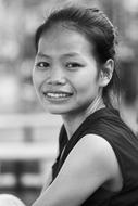 asian lady Portrait Black And White