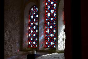 colored window fresco church