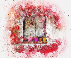 window flowers nature art abstract
