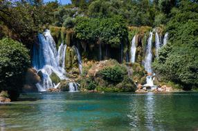 waterfall with rocks