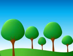 cartoon background trees sky