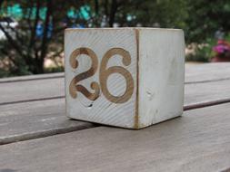 26 Number Wooden cube