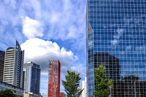 Glass Building Tower in city