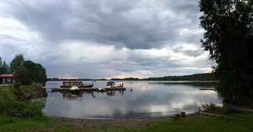 rainy weather over the lake