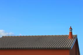 Blue sky and rooftop Flue Chimney