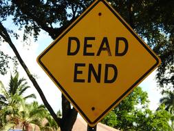 Dead End Sign Yellow