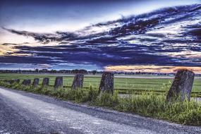 Road Landscape Clouds