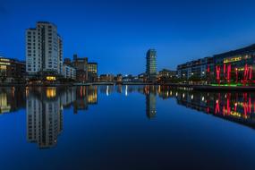 Dublin Night Blue skyline