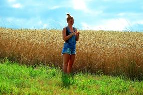 Beautiful Girl on field