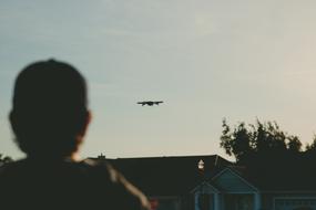 man Silhouette and drone