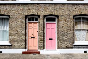 Pastel Orange Pink doors