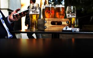 photo of beer on a bar in London, England