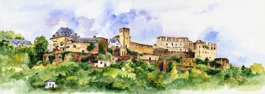 architecture castle panorama drawing