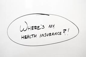 Health Insurance text drawing