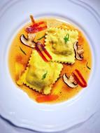 fresh dumplings in sauce