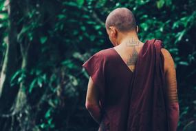 Monks with Tattoo on Back