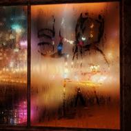 Misted Glass window at Night City