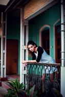 young Girl on terrace at house
