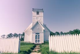 white Architecture and white fence