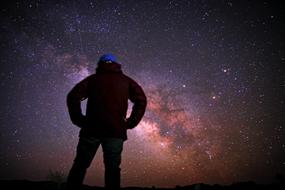 Man Dark galaxy stars
