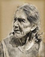 old elderly wrinkles face
