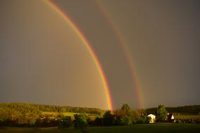 beautiful rainbow landscape