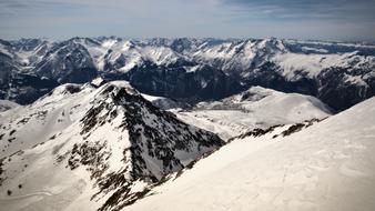 White Snowy mountains at Winter