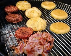 fried bacon and meat