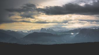 beautiful cloudy landscape with mountains