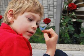 Boy with Butterfly on Hand