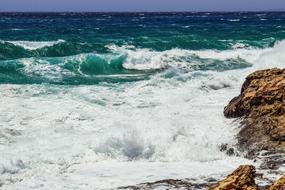 Rough Sea Rocky Coast Waves