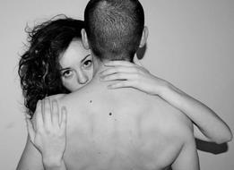 monochrome photo of a couple