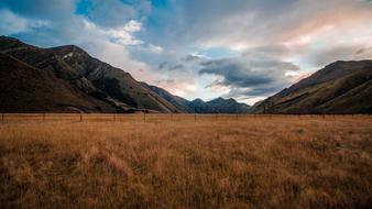 beautiful landscape fields with mountains