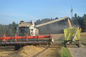 machine is harvesting