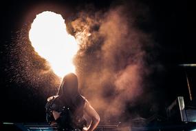 Fire Flames smoke girl