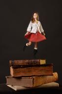 Books Girl Ballet red dress