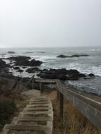 Stairs Ocean Rails Leading
