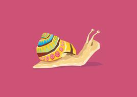 snail color art drawing