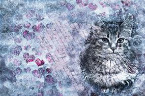 cat animal pet art abstract