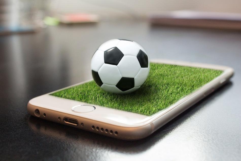 Iphone Apple and football ball