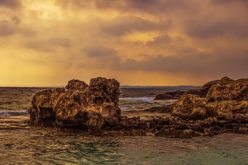 Rocky Coast Sea Afternoon