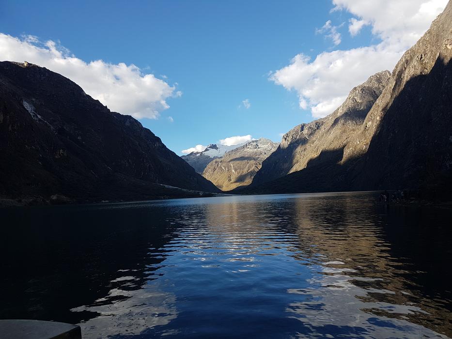high mountains with lake landscape
