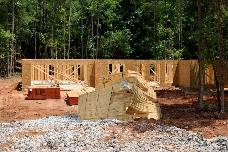 lumber, frame house construction