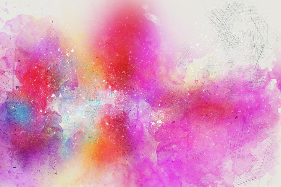 Colorful and beautiful watercolor texture with stains, clipart