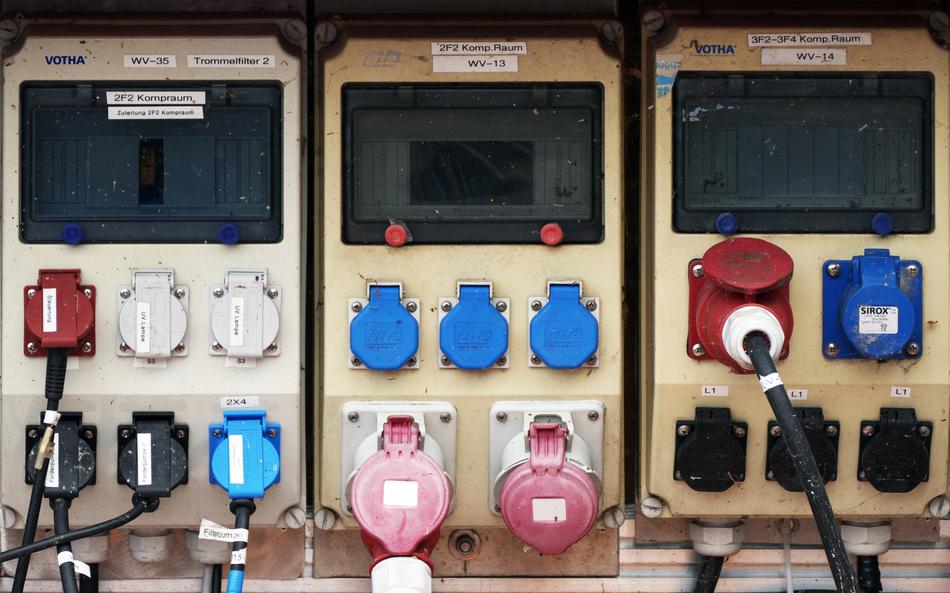 photo of sockets and power cables