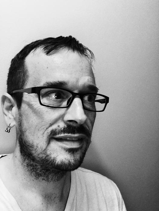 White and black Portrait of Man face