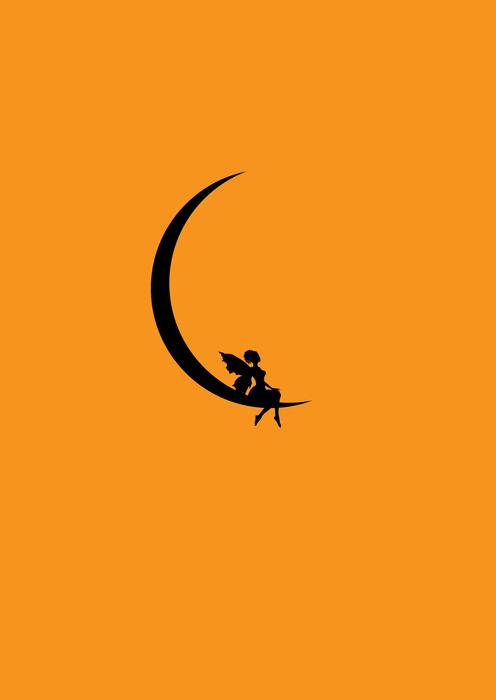 angle moon wings black drawing